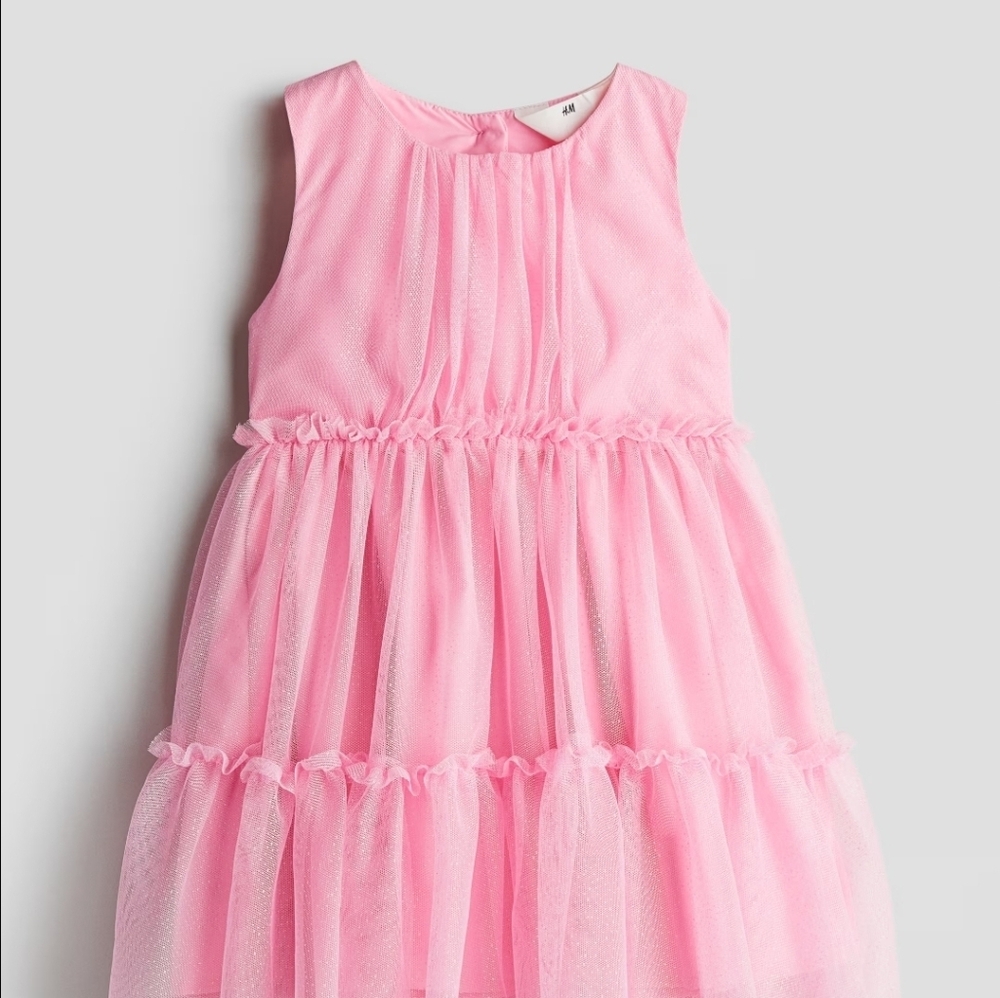 H&M Light Pink Tiered Kids Dress